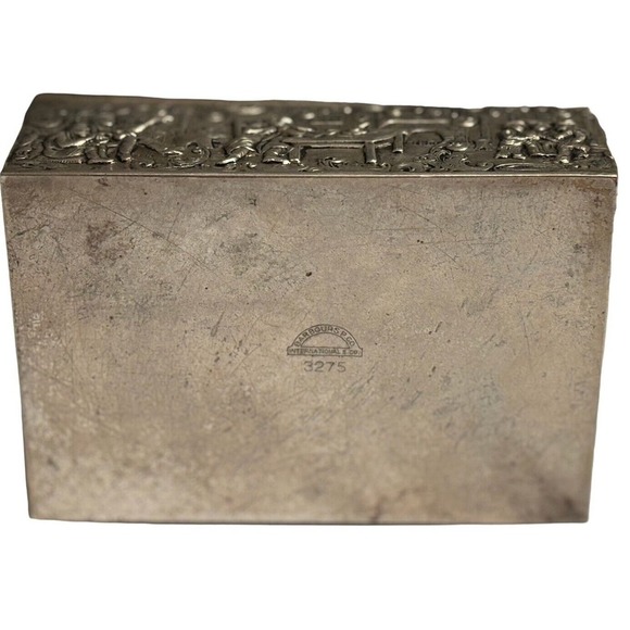 BARBOUR SP Cigarette Box Villagers Folk Dancers Repossess Hallmarked 3275 Rare - Picture 8 of 12